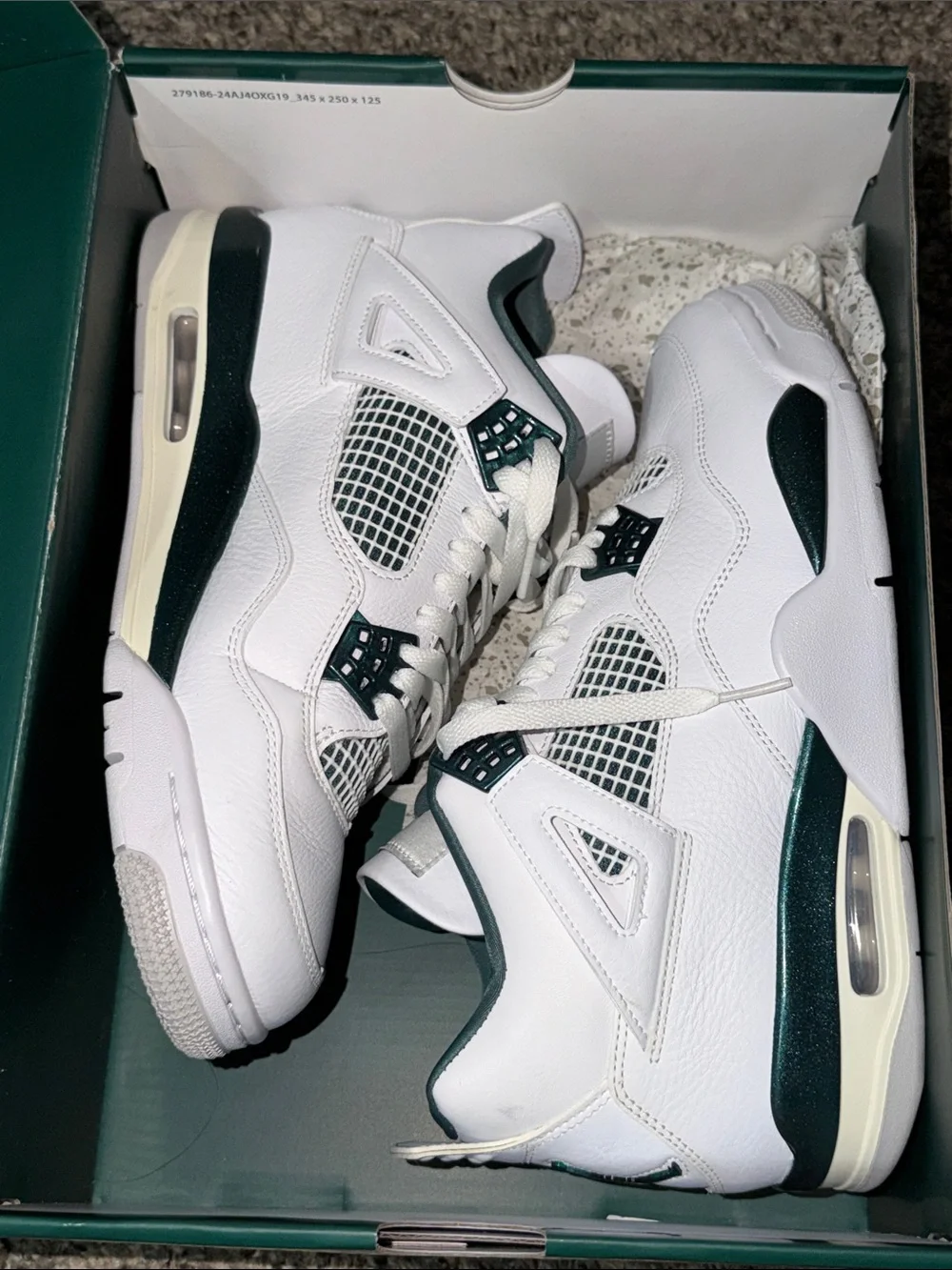 Jordan Men’s Sneakers - White and Dark Teal